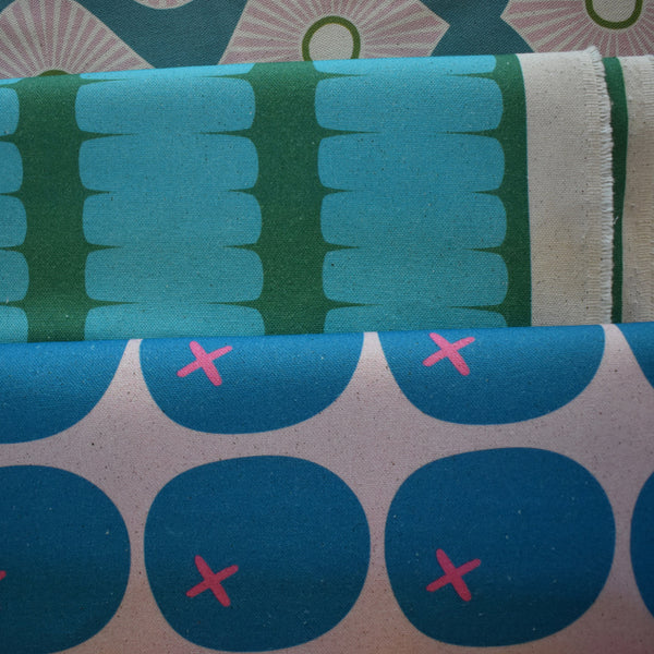 LUMPS AND BUMPS TURQ/GREEN FABRIC
