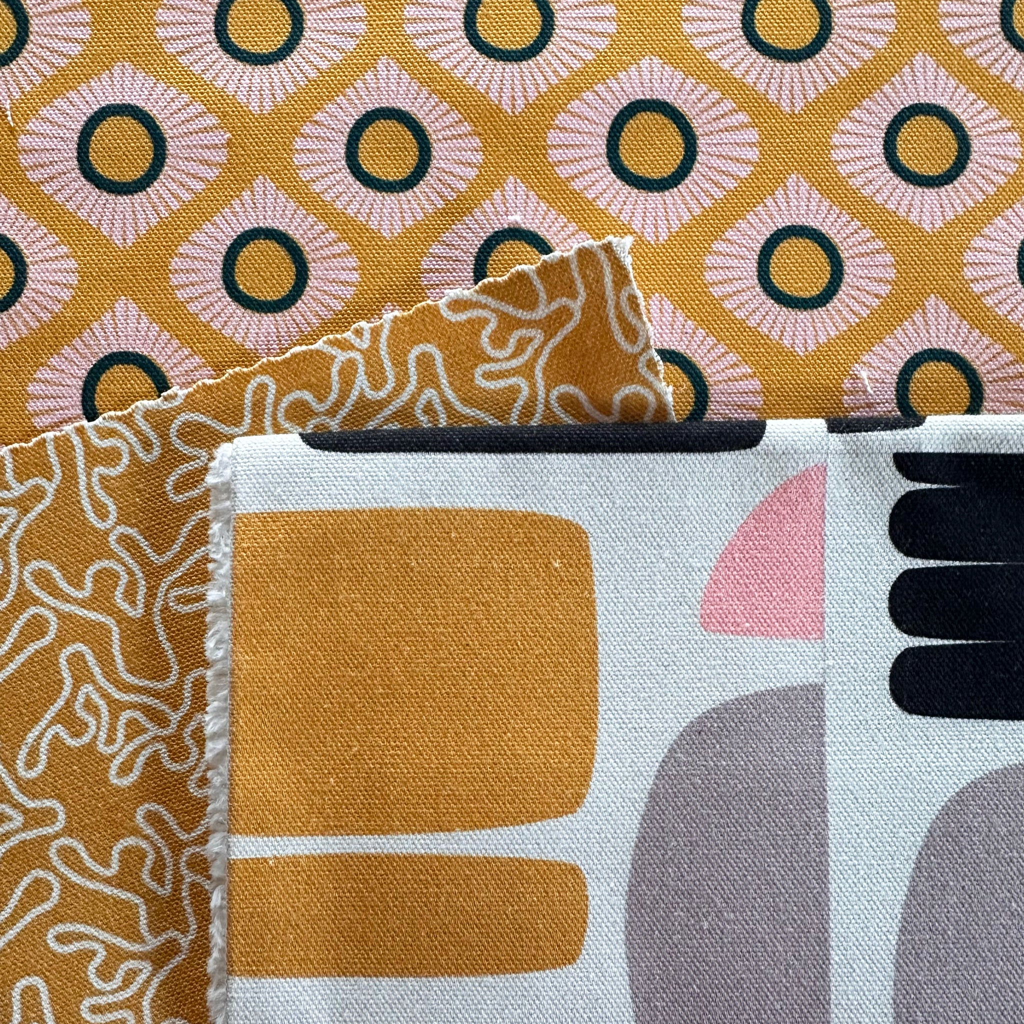 MOROCCAN CIRCUS FABRIC - MUSTARD / TEAL – Zobo Designs