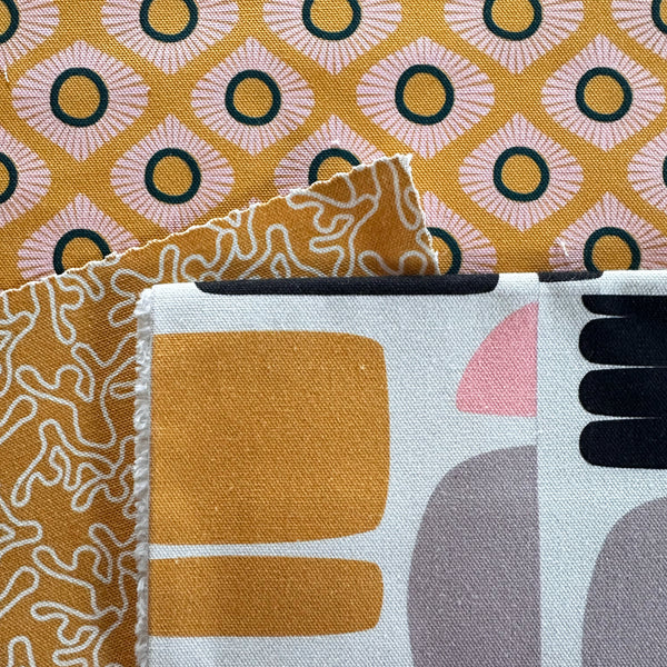 MOROCCAN CIRCUS FABRIC - MUSTARD / TEAL