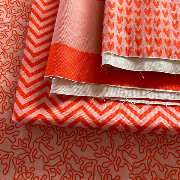 BRIGHTON BEACH FAT FABRIC - PINK / ORANGE