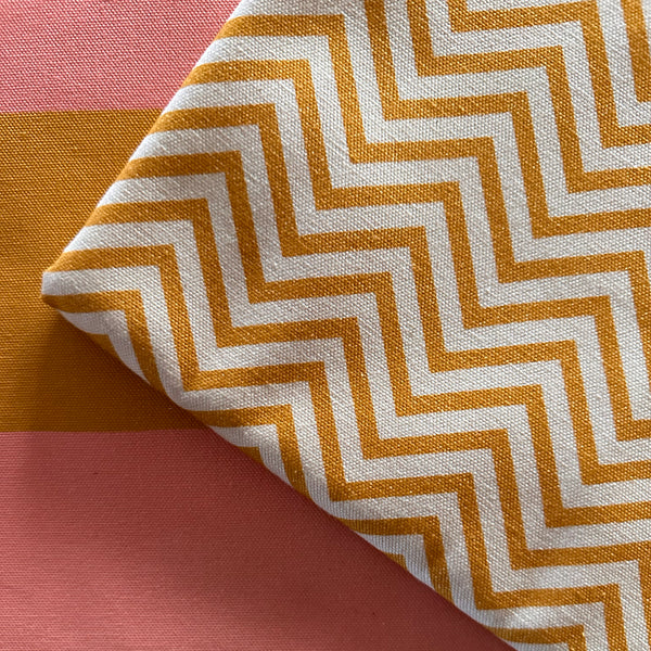 CHEVRONS - MUSTARD / CREAM FABRIC