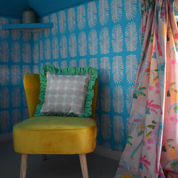 Oscar Loves Coconuts Azure Fabric Offcut