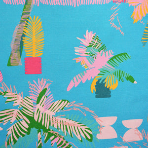 Oscar Loves Coconuts Azure Fabric Offcut