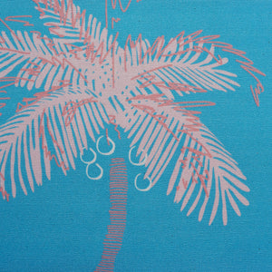 Pigeons and Palms Azure Fabric