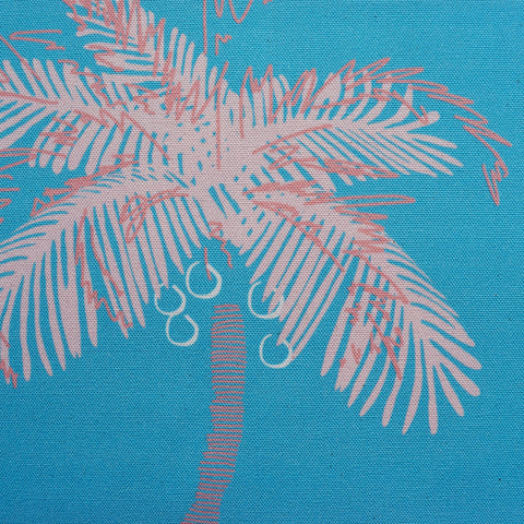 Pigeons and Palms Azure Fabric