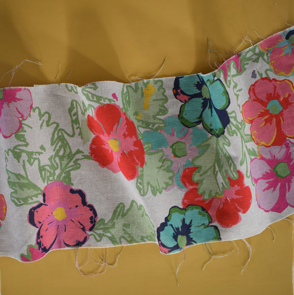 PEONIES LINEN FABRIC