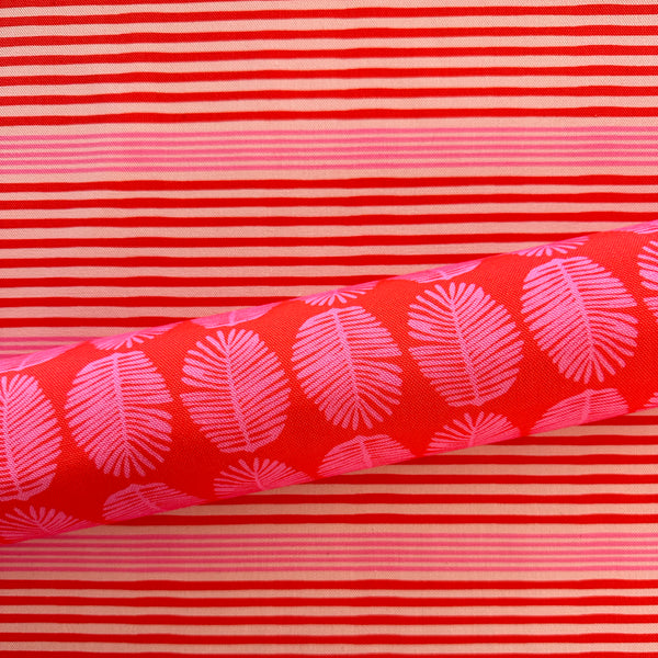 BRIGHTON BEACH FABRIC - PINK / RED