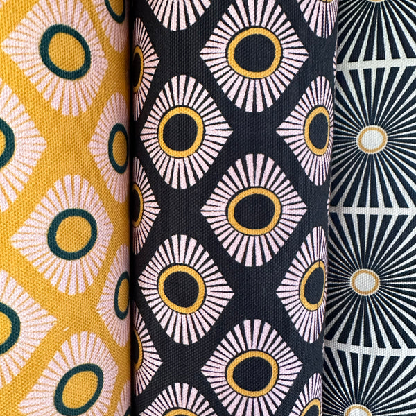 MOROCCAN CIRCUS FABRIC - MUSTARD / TEAL