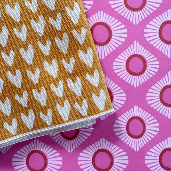 UPSIDE DOWN LOVE - MUSTARD FABRIC