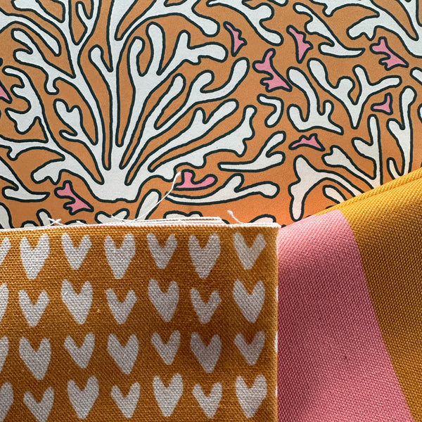 UPSIDE DOWN LOVE - MUSTARD FABRIC