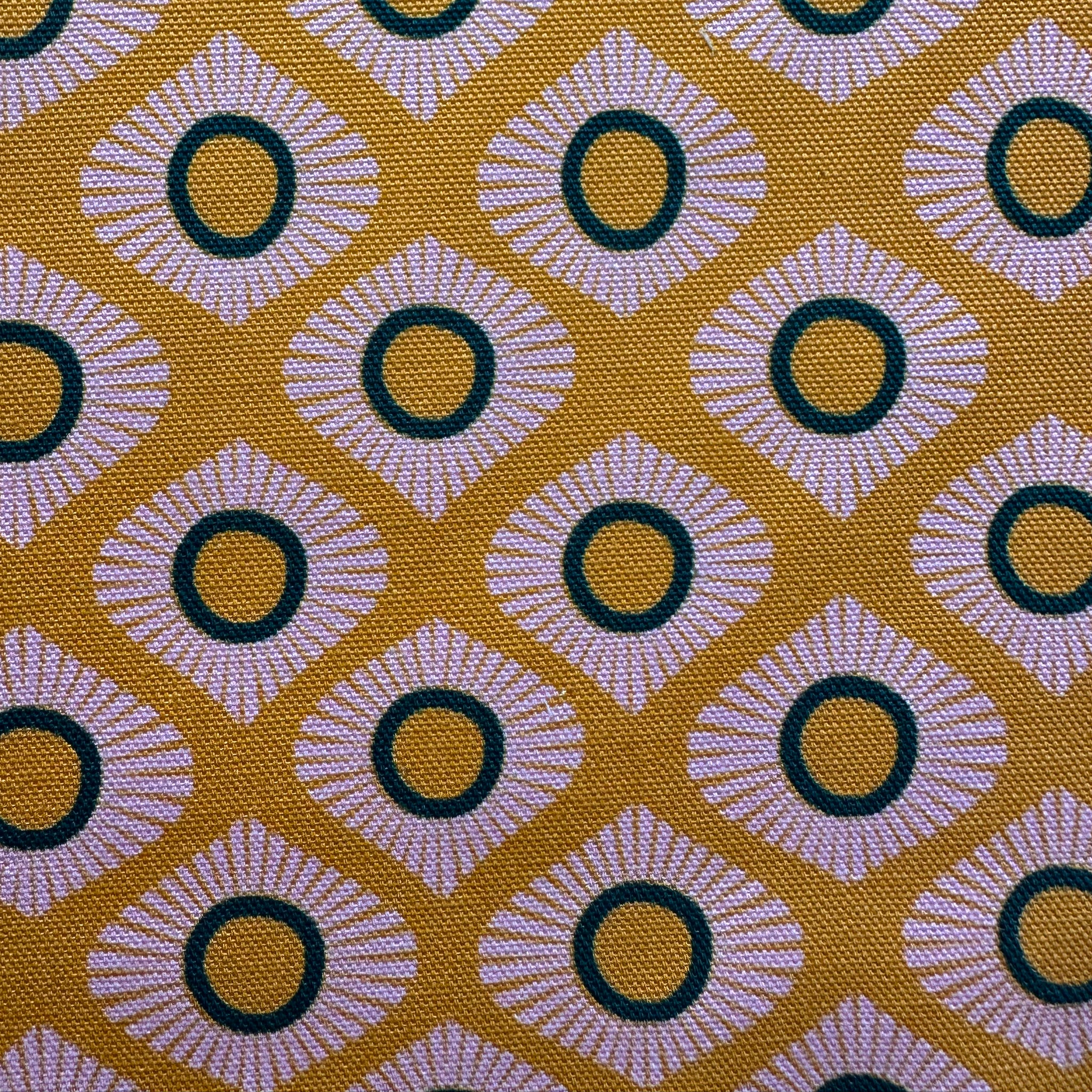 MOROCCAN CIRCUS FABRIC - MUSTARD / TEAL