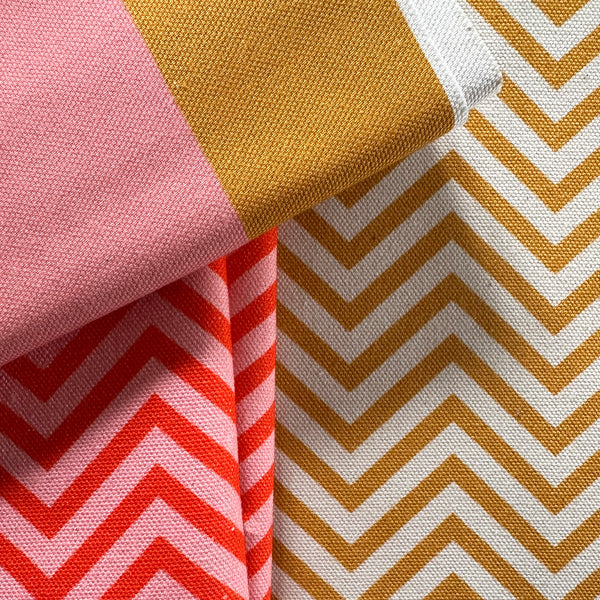 CHEVRONS - PINK / ORANGE FABRIC