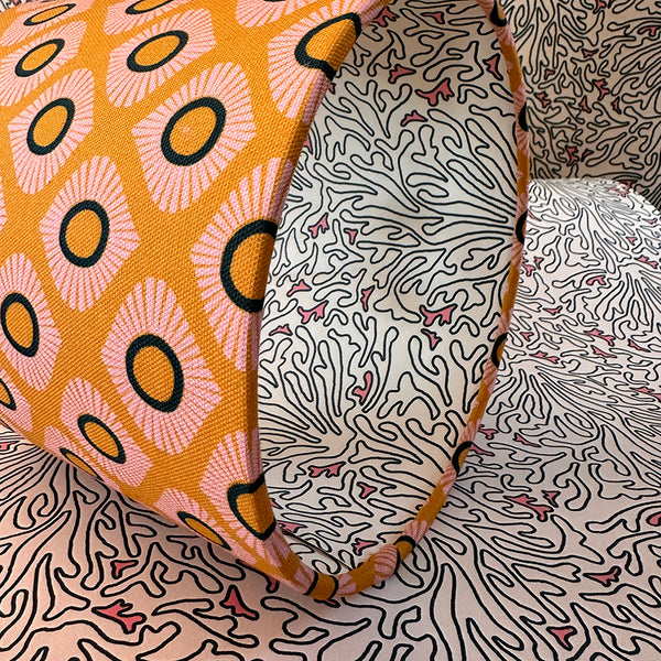 MOROCCAN CIRCUS FABRIC - MUSTARD / TEAL