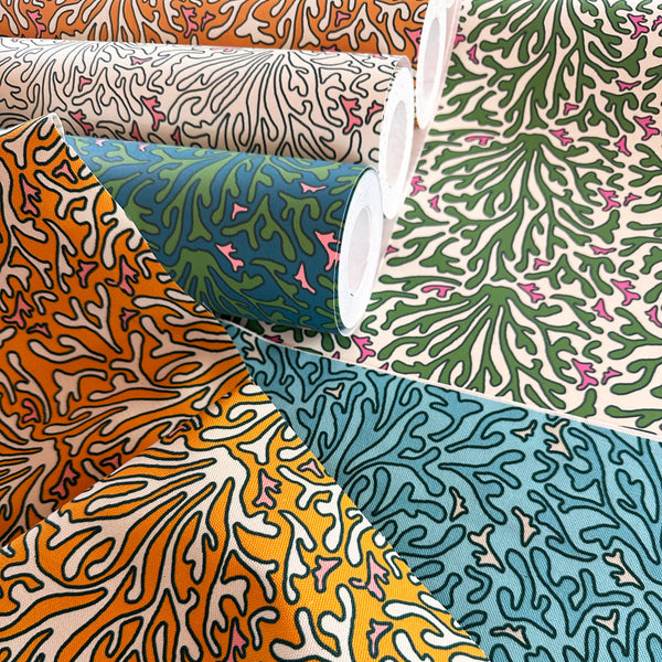 HOPE IS BLOOMING FABRIC - TEAL