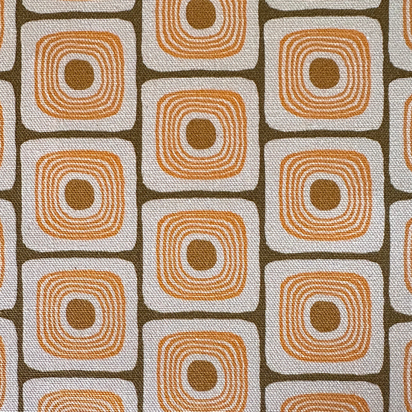 SQUARE EYES FABRIC - CREAM / MUSTARD