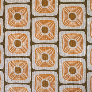 SQUARE EYES FABRIC - CREAM / MUSTARD
