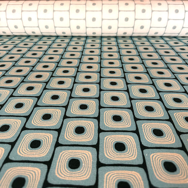 SQUARE EYES FABRIC - BLUE