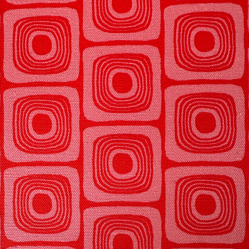 SQUARE EYES FABRIC - PINK / RED