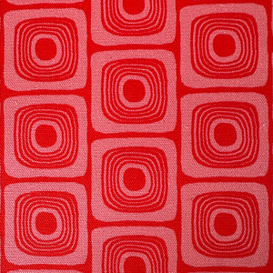 SQUARE EYES FABRIC - PINK / RED