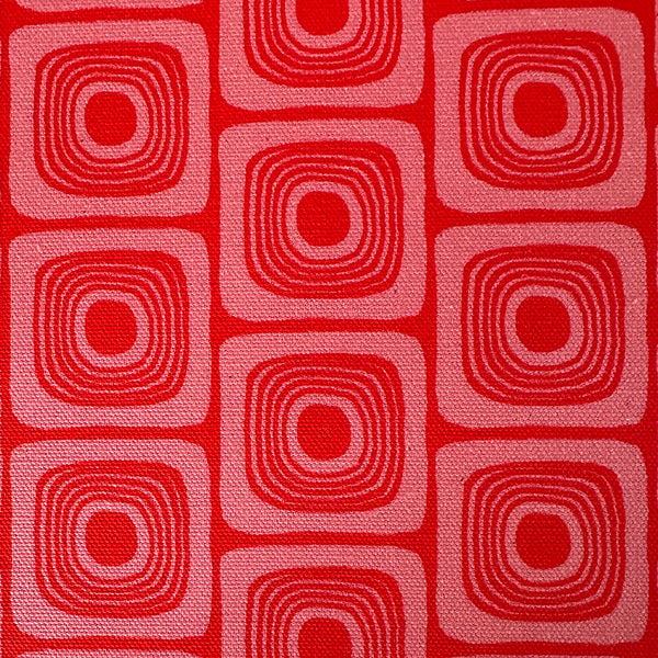 SQUARE EYES FABRIC - PINK / RED