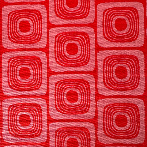 SQUARE EYES FABRIC - PINK / RED