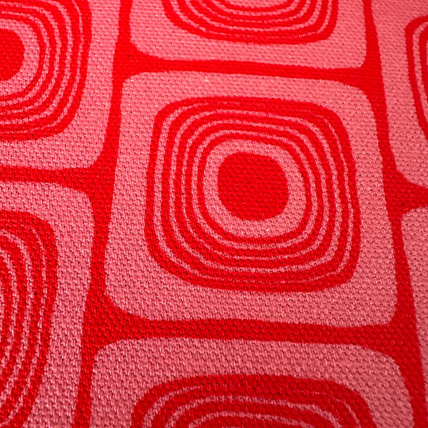 SQUARE EYES FABRIC - PINK / RED