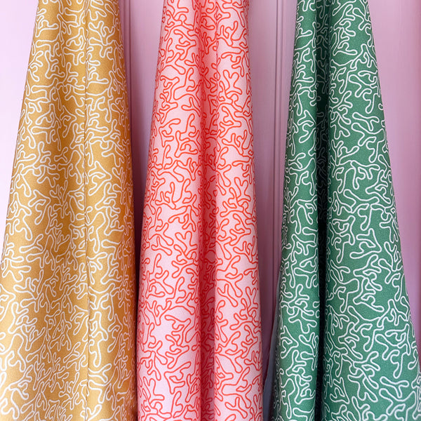 HOPE IS CORAL - MUSTARD FABRIC