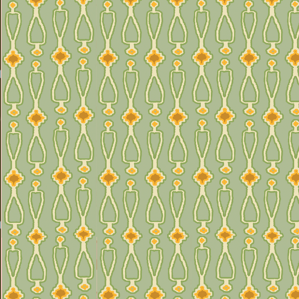 MAYA FABRIC - GREEN / MUSTARD