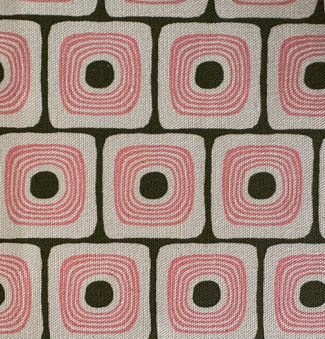 SQUARE EYES FABRIC - CREAM / PINK