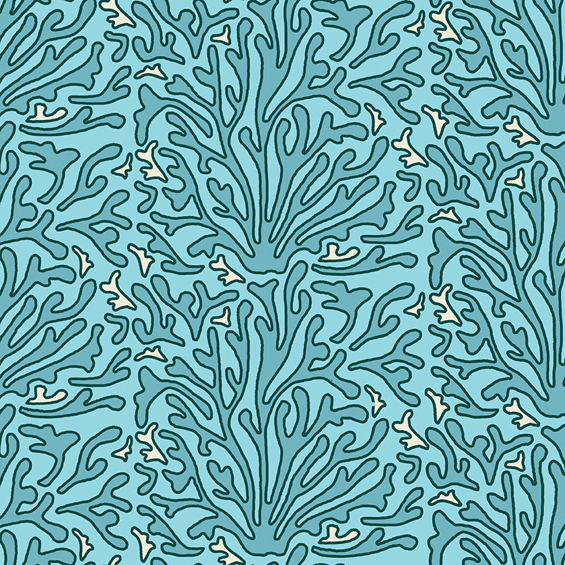 HOPE IS BLOOMING FABRIC - LIGHT BLUE