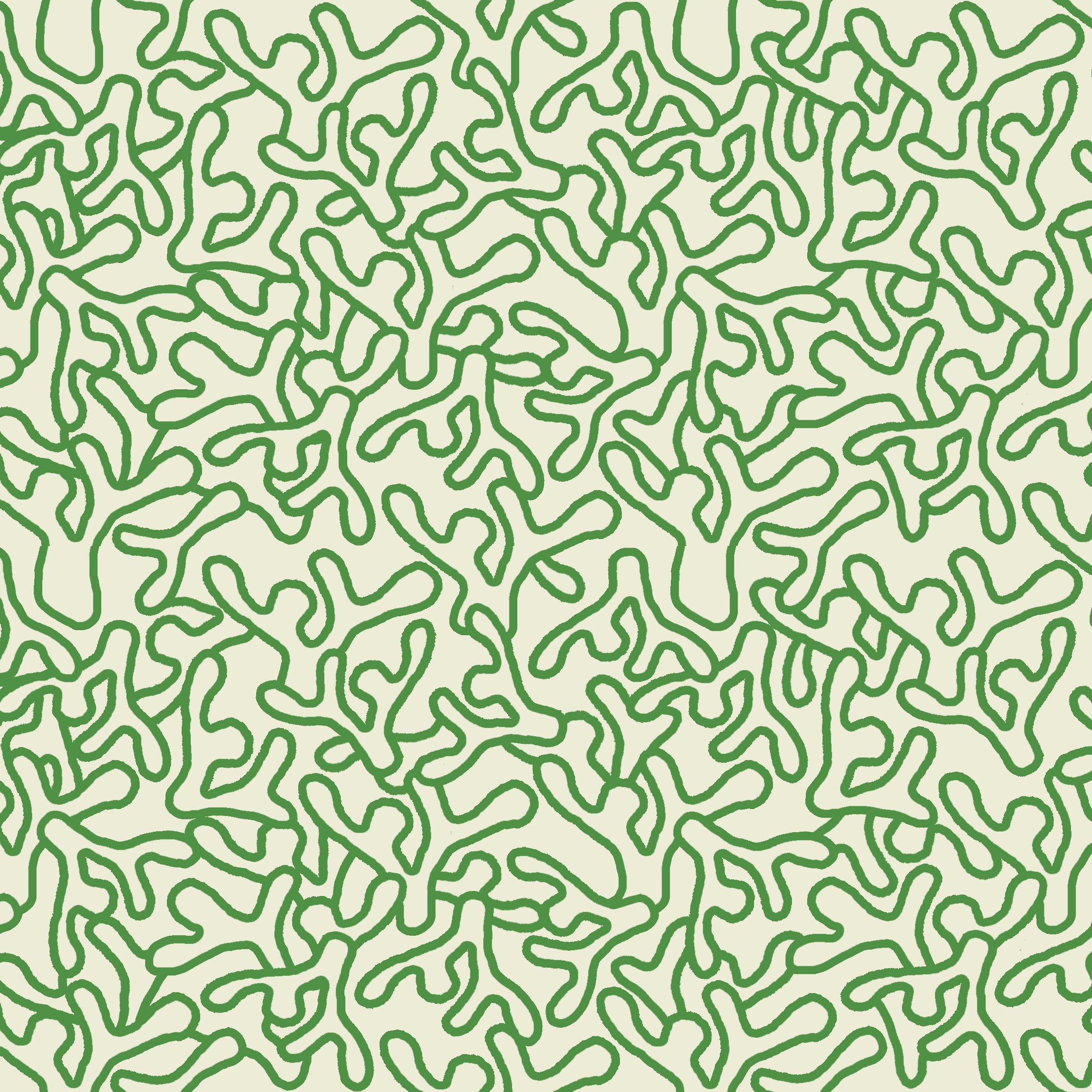 HOPE IS  CORAL - CREAM GREEN WALLPAPER