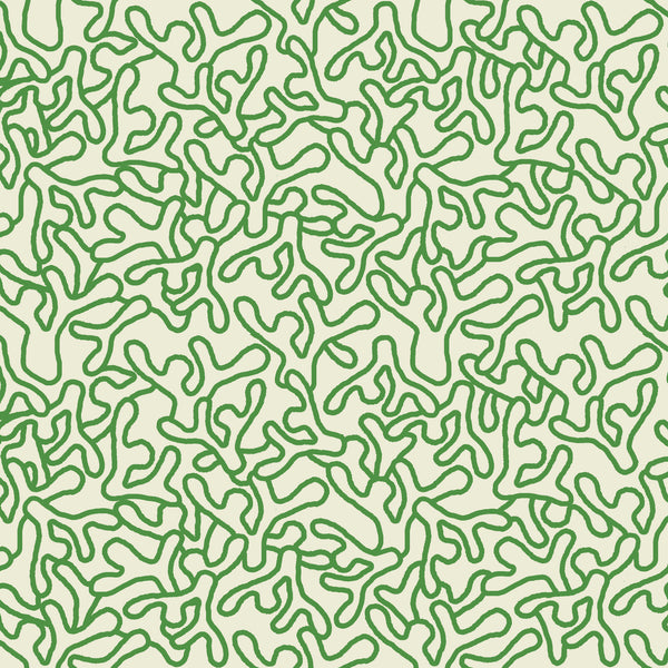 HOPE IS  CORAL - CREAM GREEN WALLPAPER