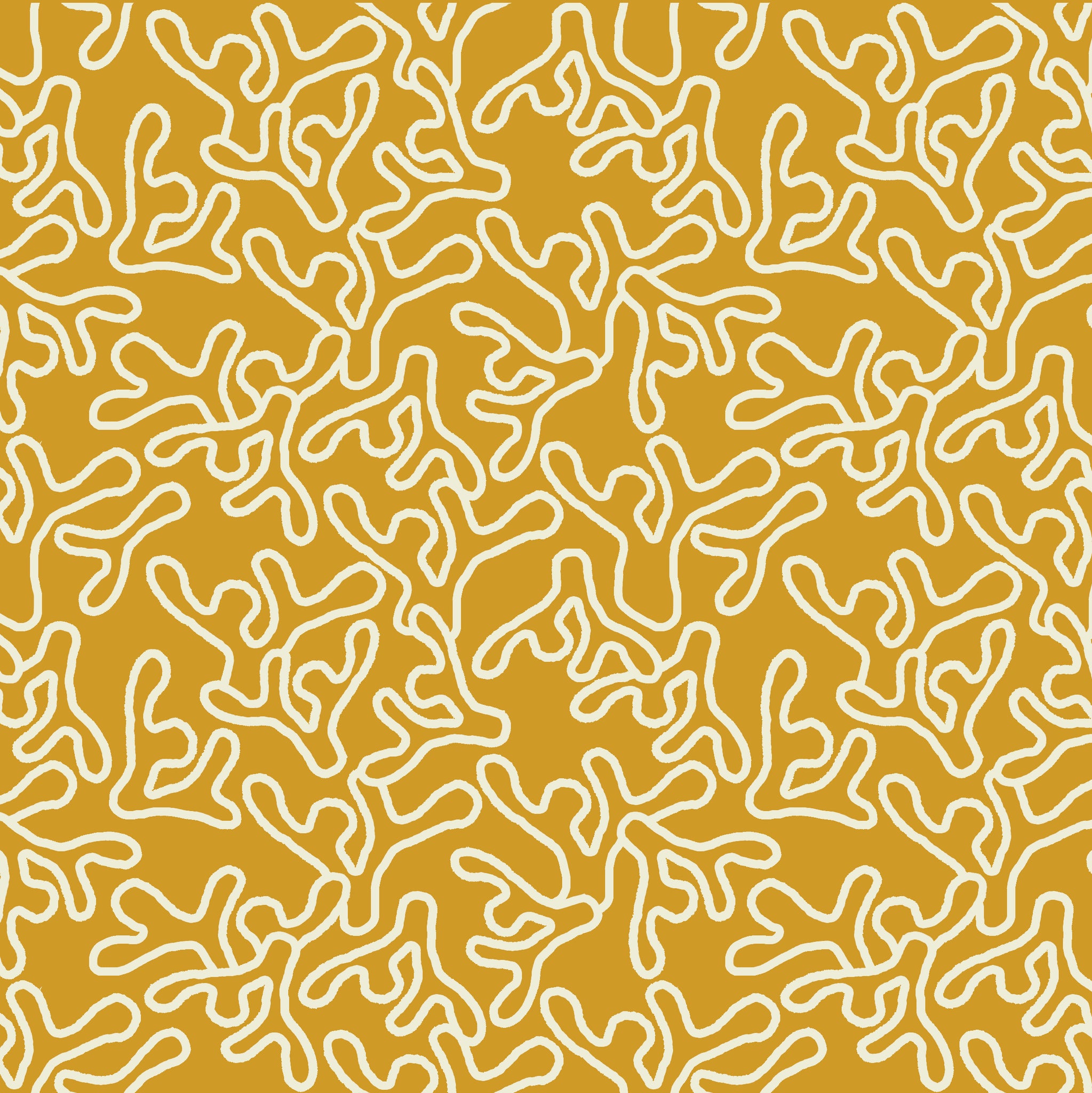 HOPE IS CORAL - MUSTARD FABRIC