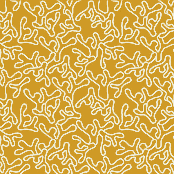 HOPE IS CORAL - MUSTARD FABRIC