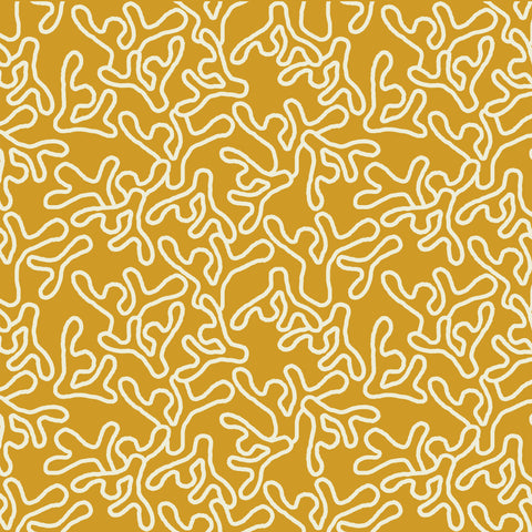 HOPE IS CORAL - MUSTARD FABRIC