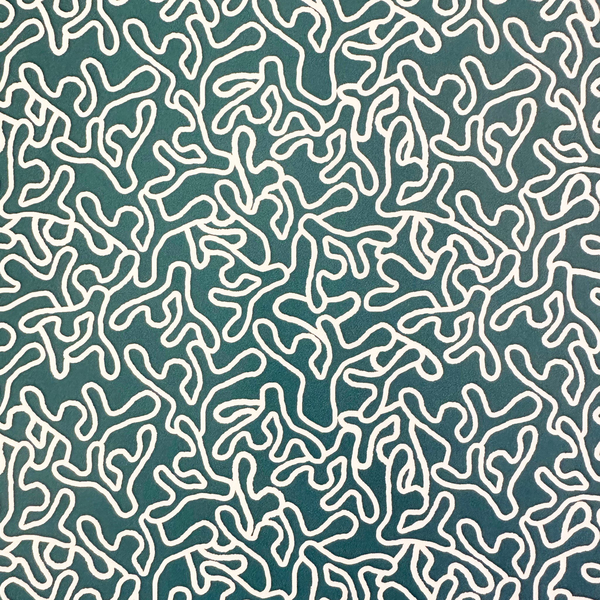 HOPE IS  CORAL - TEAL / CREAM WALLPAPER