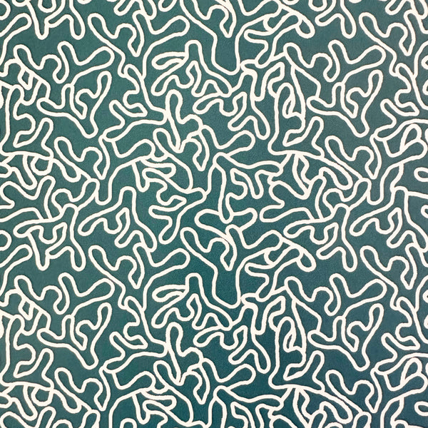 HOPE IS  CORAL - TEAL / CREAM WALLPAPER