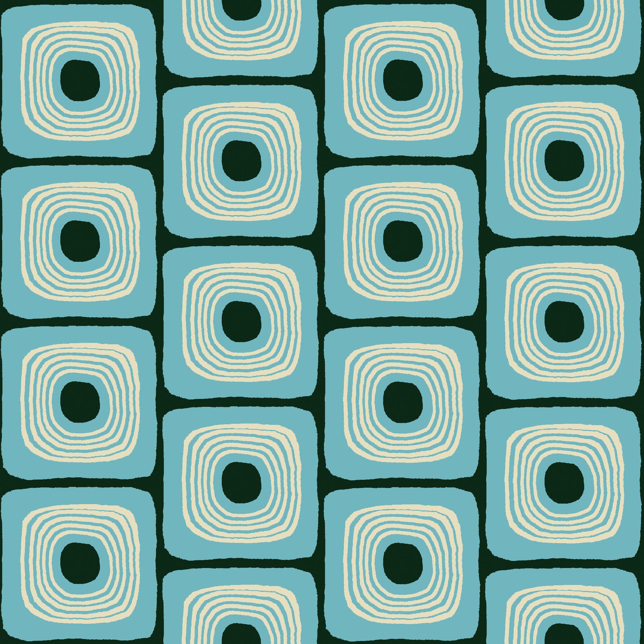 SQUARE EYES FABRIC - BLUE