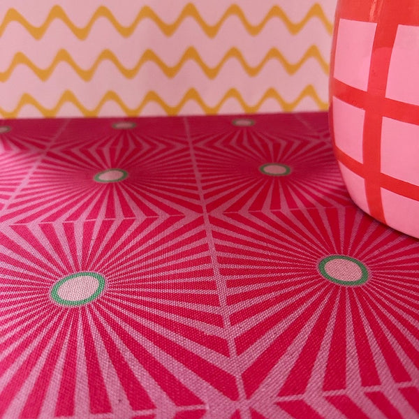 HEARTBEAT IN PINK AND YELLOW WALLPAPER