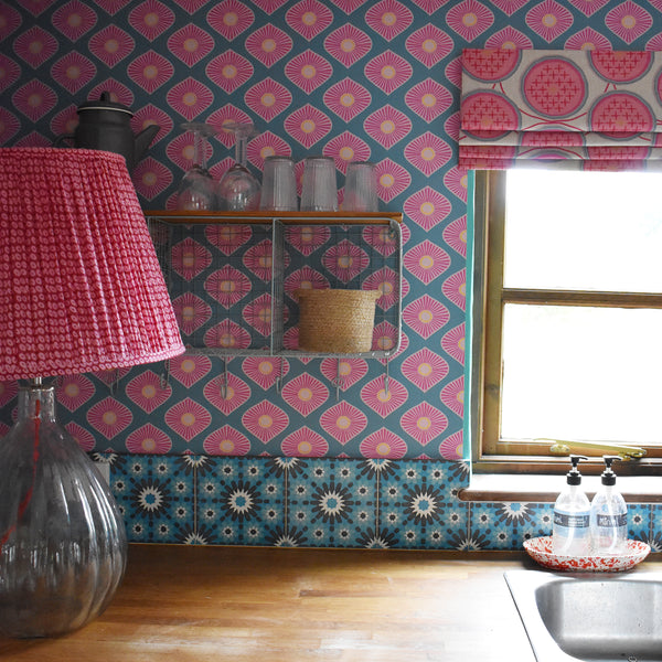 CIRCUS IN MOROCCO MUDDY BLUE XL WALLPAPER