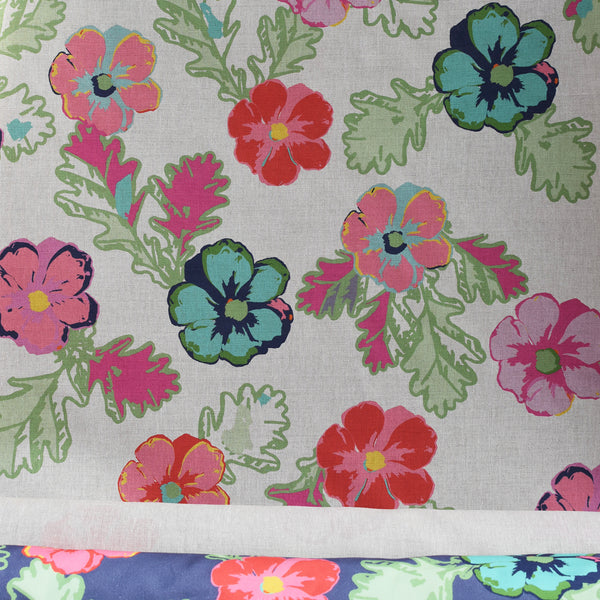 PEONIES NATURAL FABRIC